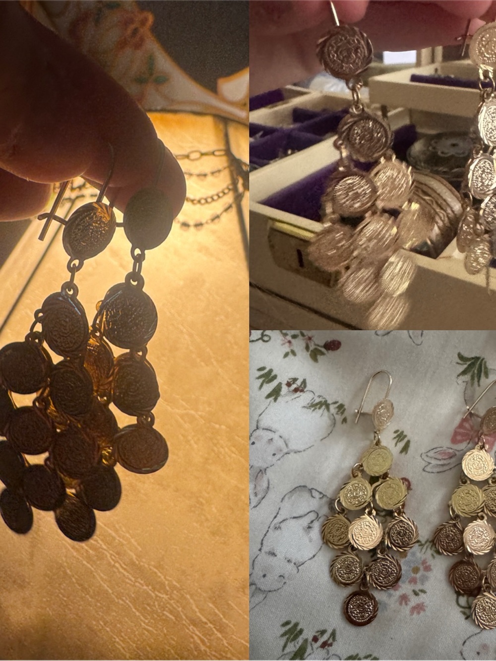 Gold coin earrings